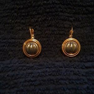 Classic Two Toned Dangle Earrings